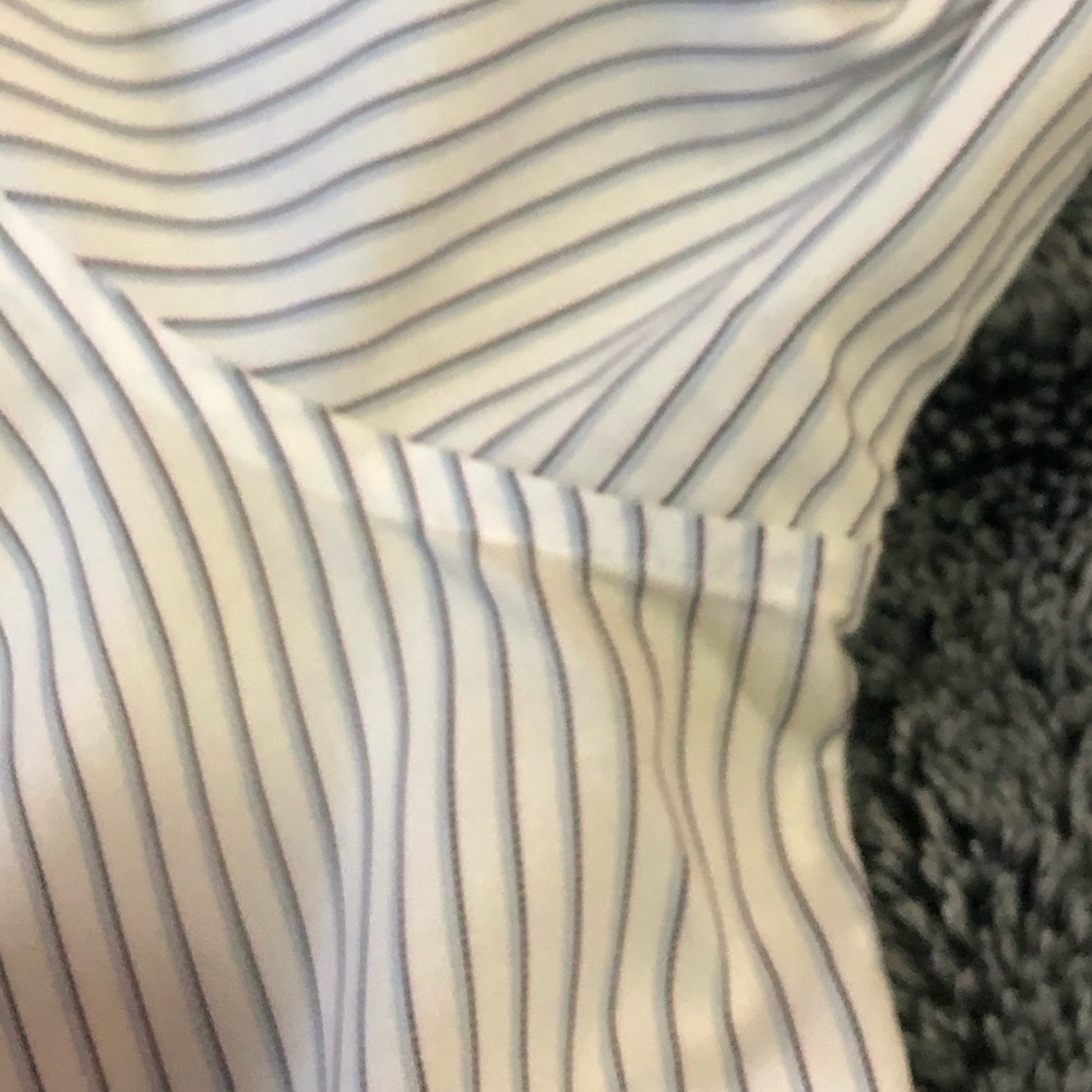 Brooks Brothers Non-iron dress shirt, white w blue, pink, & black stripe sz 2. - Picture 8 of 9